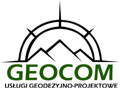 geocom uslugi geodezyjno projektowe warszawa logo czarne